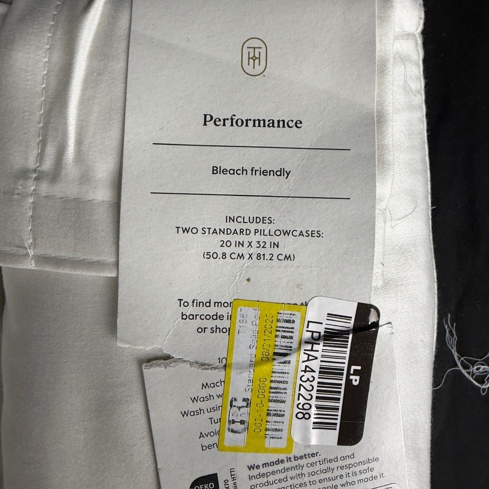 Standard Solid Performance 400 Thread Pillowcase Set Sour Cream - Threshold™ - Picture 8 of 9